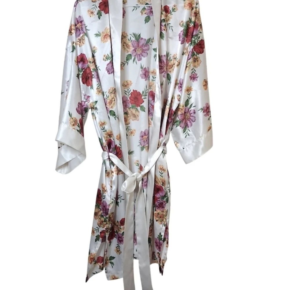Victoria Secret Floral‎ Satin Romantic Kimono Robe 90's Y2K
